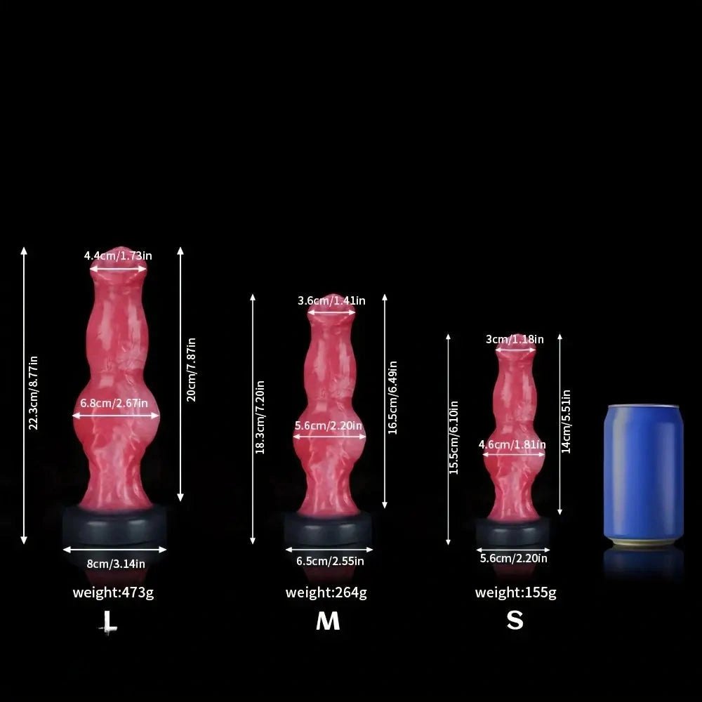 Knotted Silicone Animal Dildo - Animal Dildo, 3 Sizes