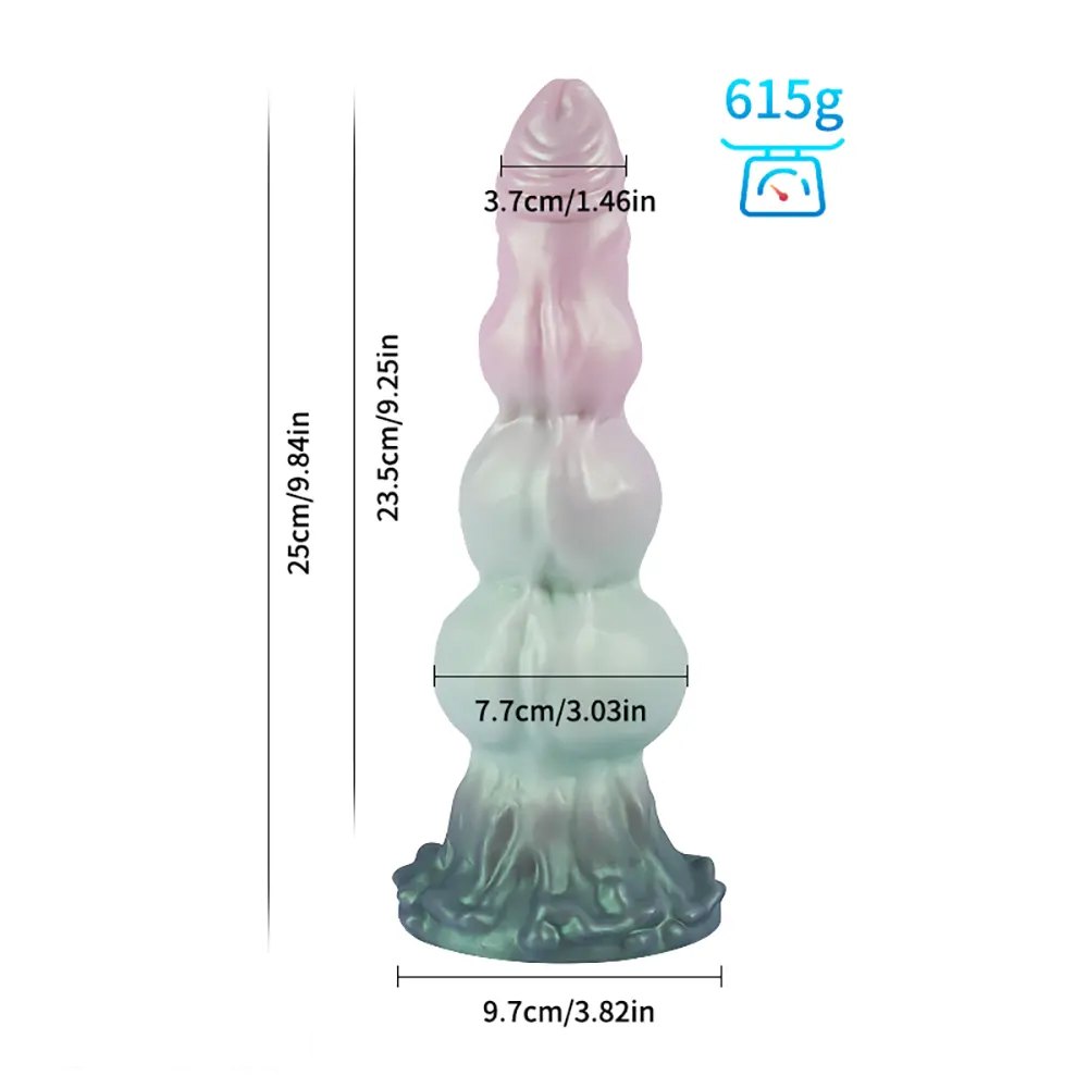 Knotted Thick Silicone Suction Dildo - Horse Style Knot Dildo