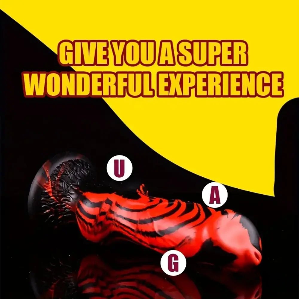 Knotted Tiger Stripe Dildo - Silicone Dog Knot Dildo