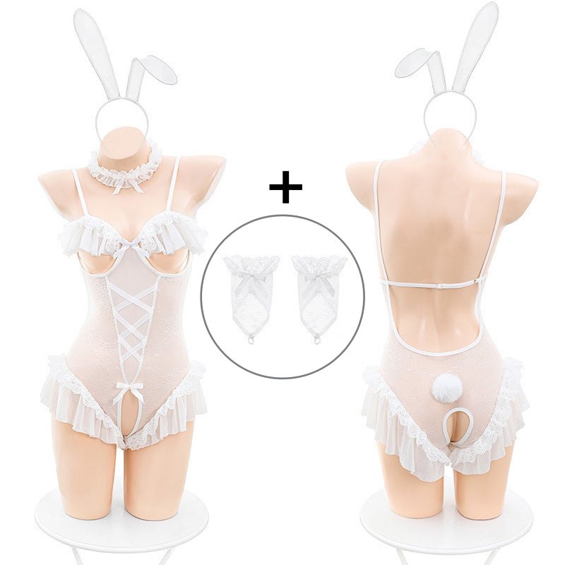 Lace Bunny Ears Cosplay Bodysuit - Sexy Roleplay Costume