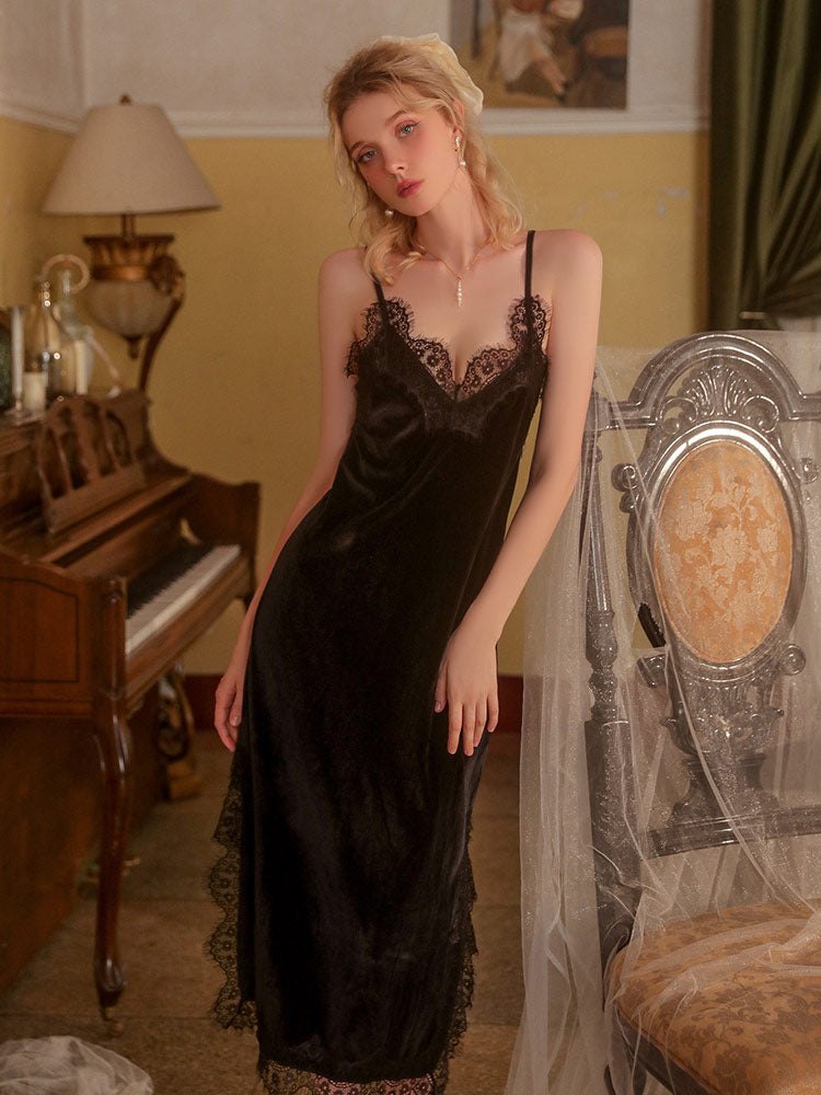 Lace Cuff Satin Nightgown Robe - Sexy Sleepwear for Women