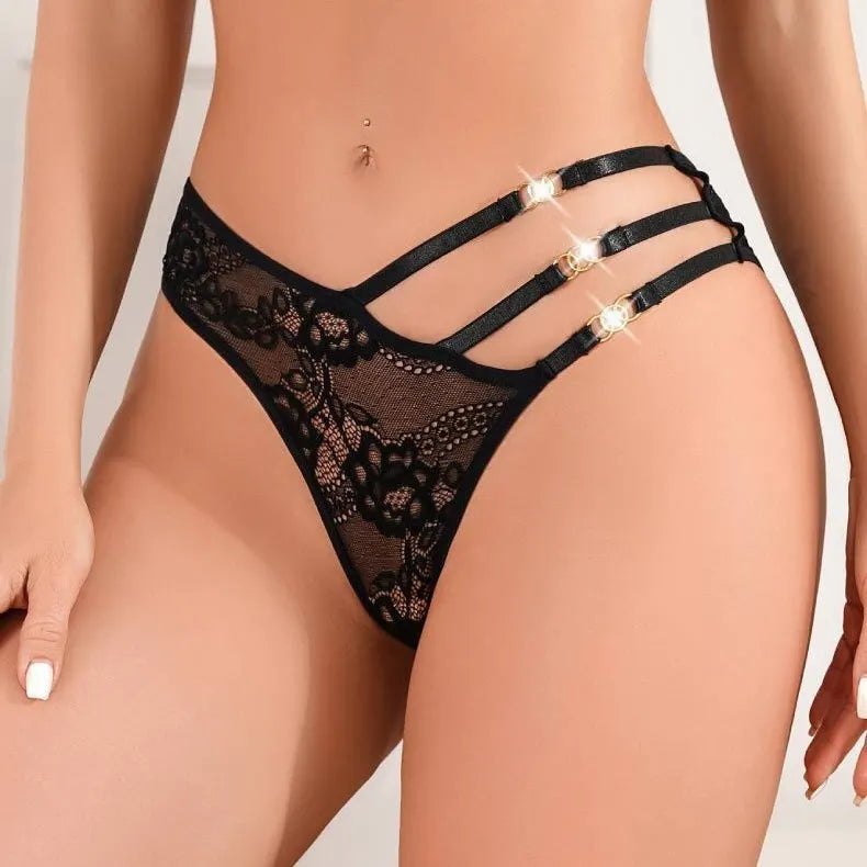 Lace Mesh Low-Waist Thong - Sexy G String Thong