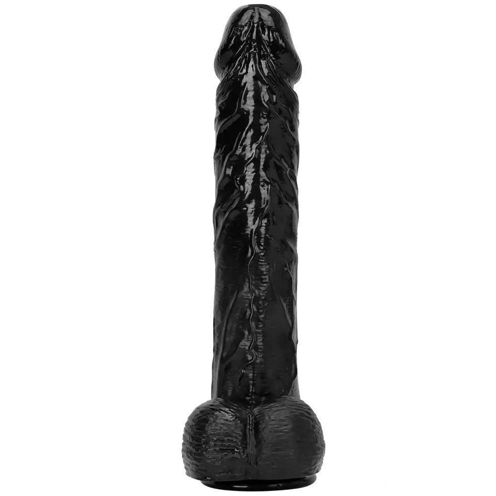 Large Black Realistic Dildo 14.96in - Lifelike PVC Dildo
