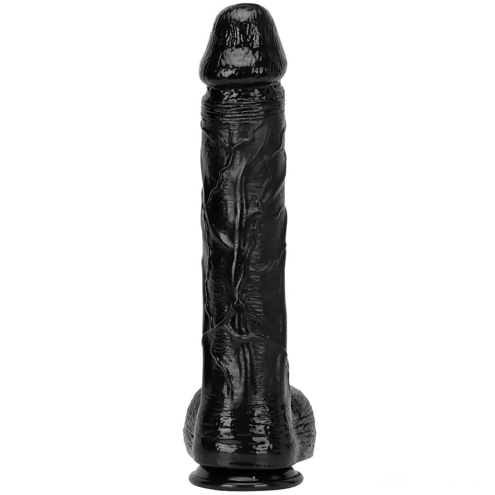 Large Black Realistic Dildo 14.96in - Lifelike PVC Dildo