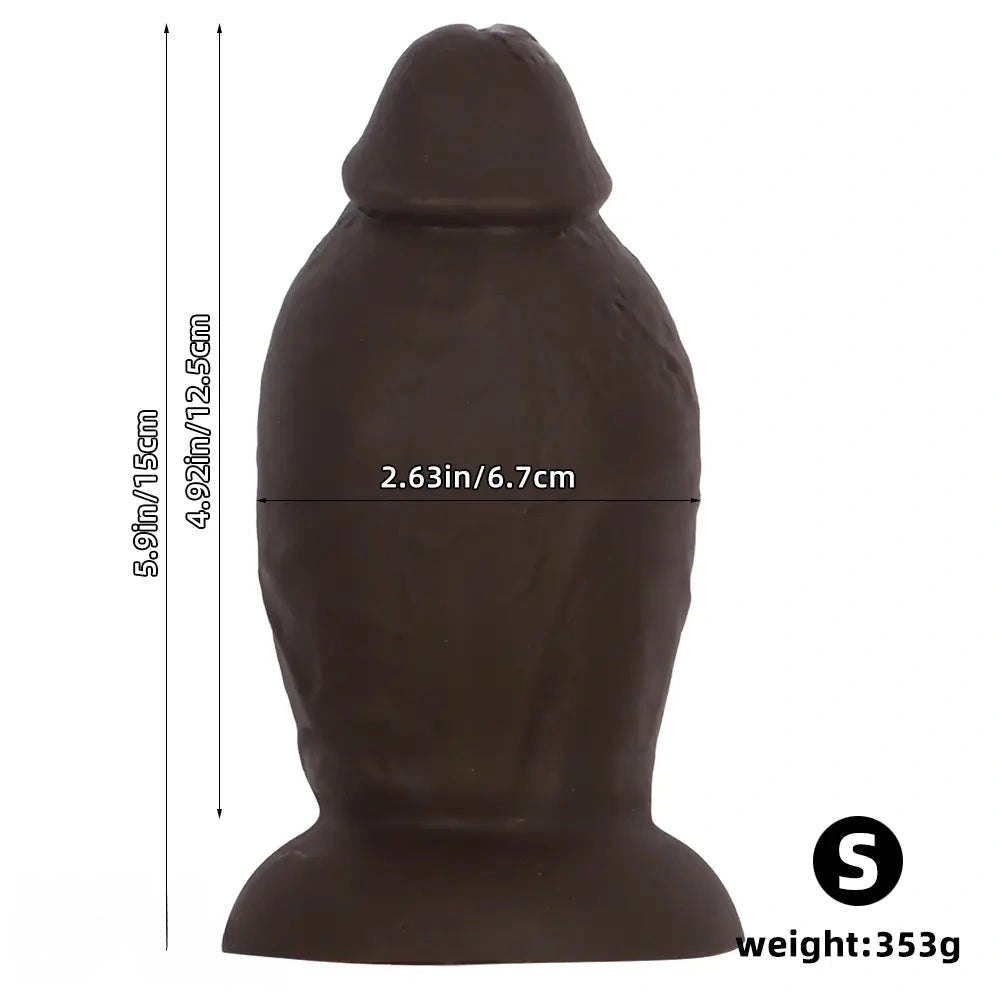 Large Coffee Anal Plug, S/M/L - Big Silicone Butt Plug
