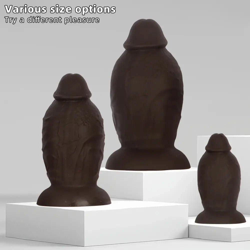 Large Coffee Anal Plug, S/M/L - Big Silicone Butt Plug