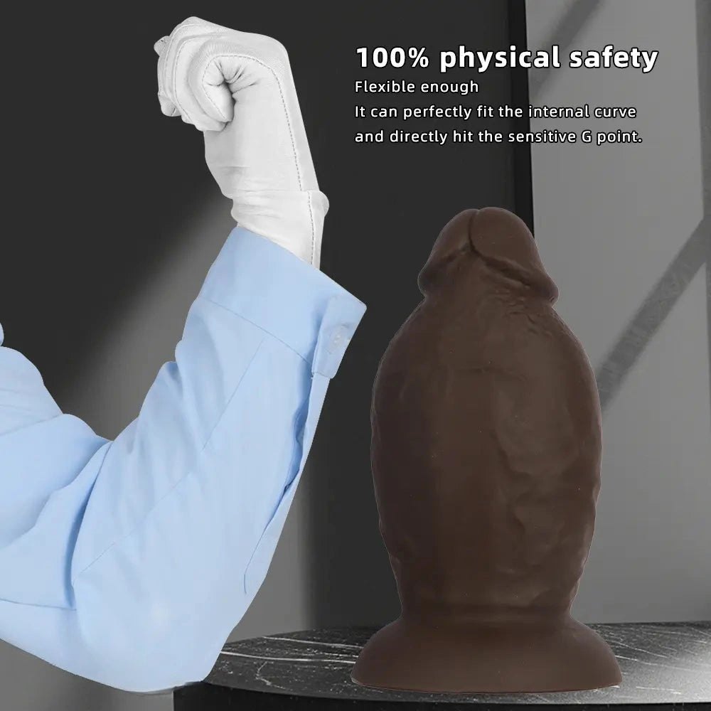 Large Coffee Anal Plug, S/M/L - Big Silicone Butt Plug