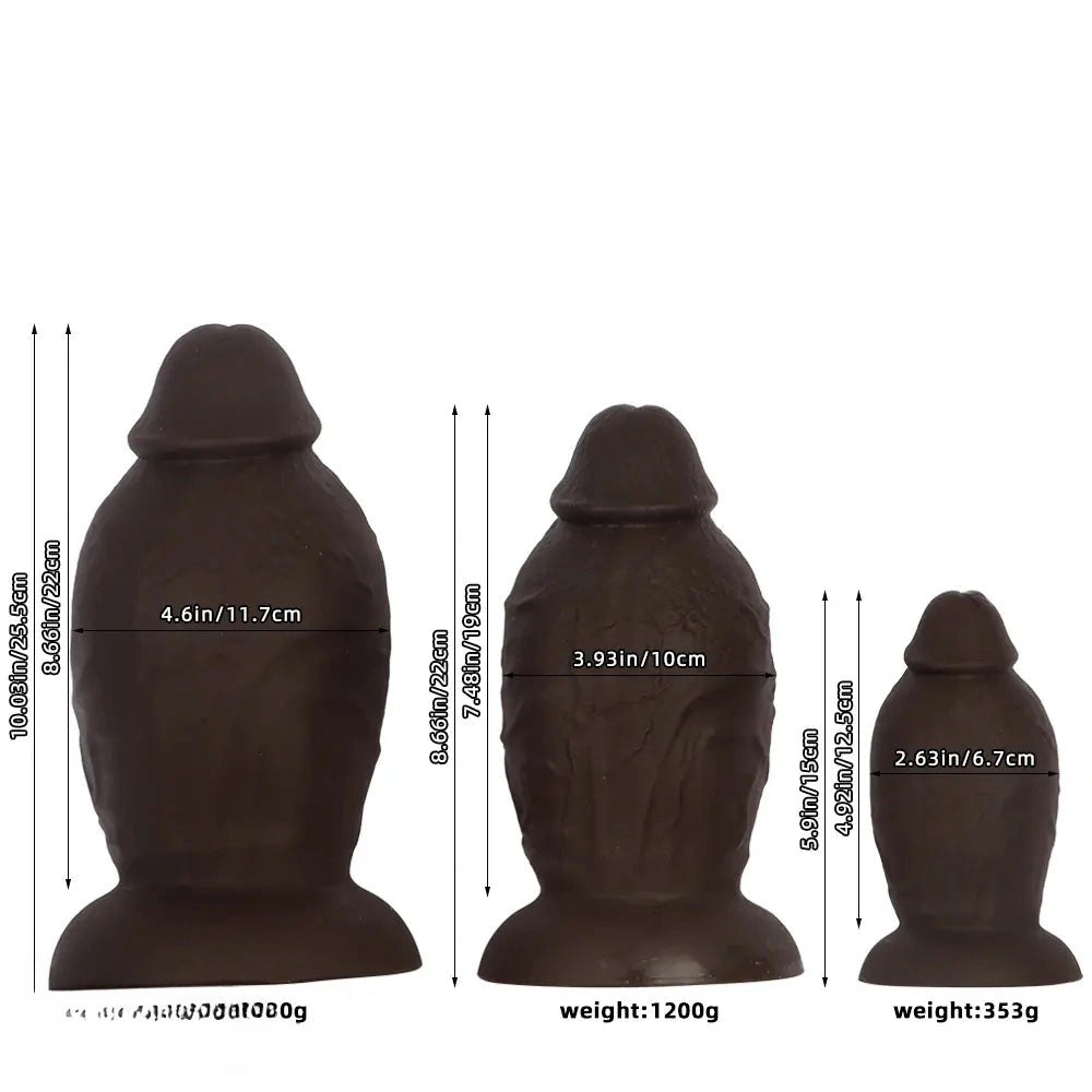 Large Coffee Anal Plug, S/M/L - Big Silicone Butt Plug