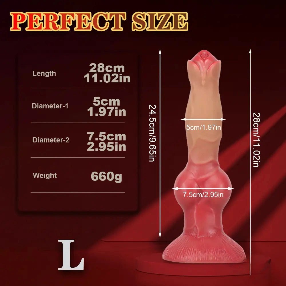 Large Dog Knotted Dildo - Silicone Animal Knot Dildo