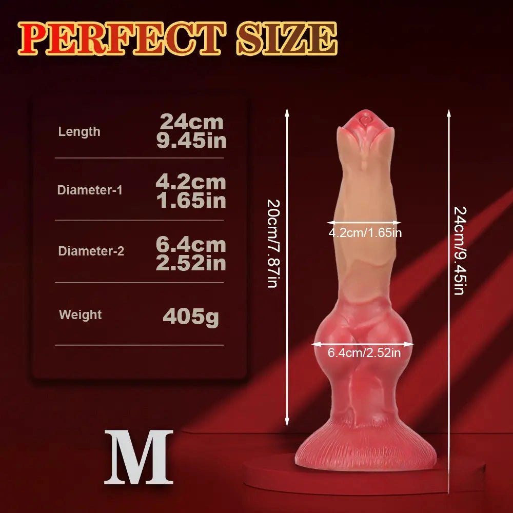 Large Dog Knotted Dildo - Silicone Animal Knot Dildo