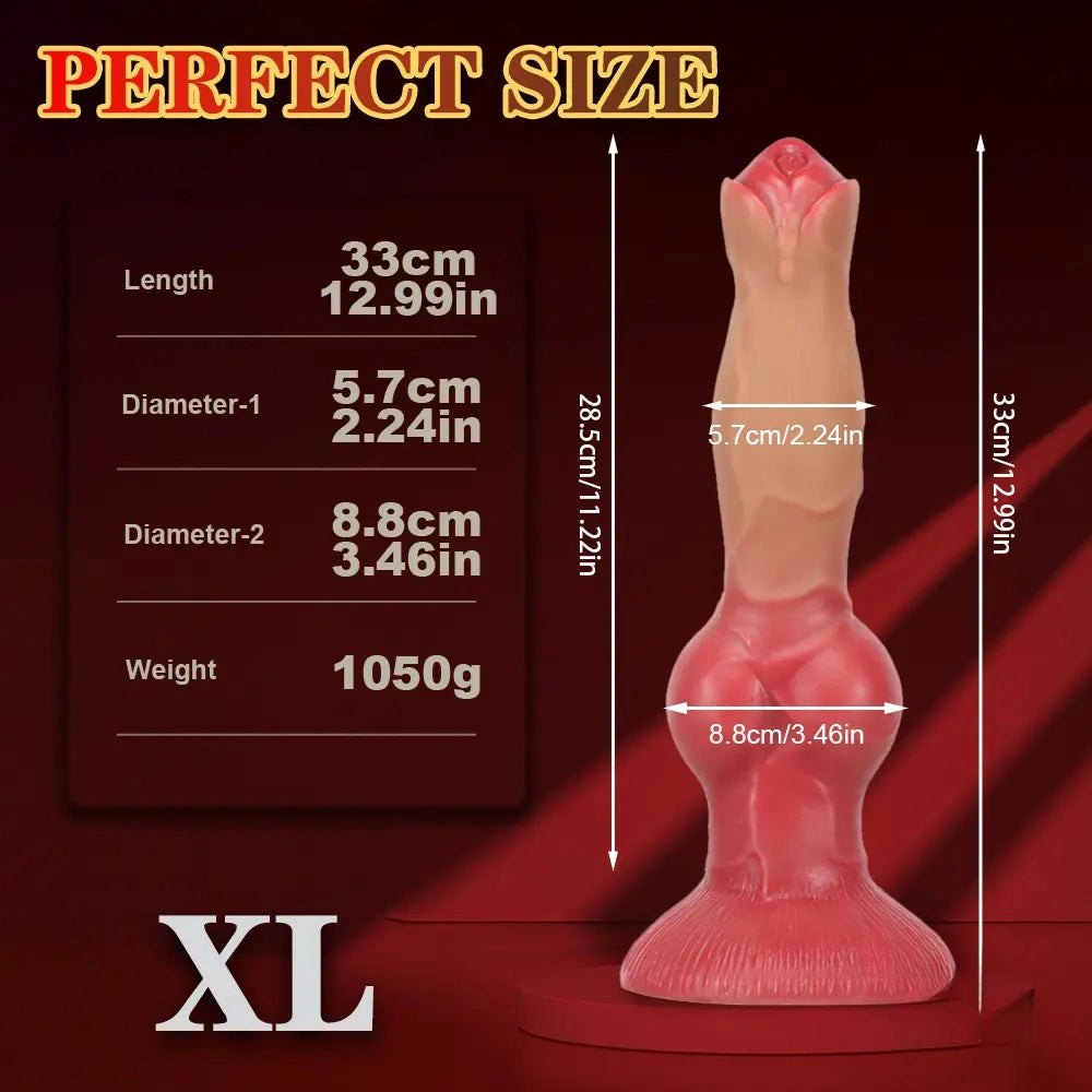 Large Dog Knotted Dildo - Silicone Animal Knot Dildo