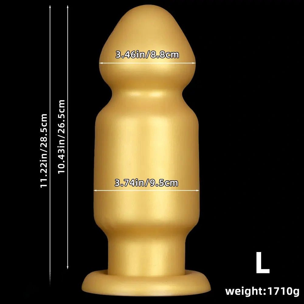 Large Gold Silicone Anal Plug - Silicone Butt Plug