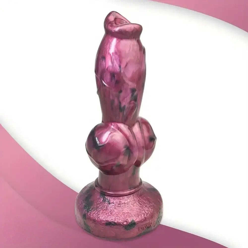 Large Thick Knotted Dildo 8.6in - Thick Silicone Dog Knot Dildo