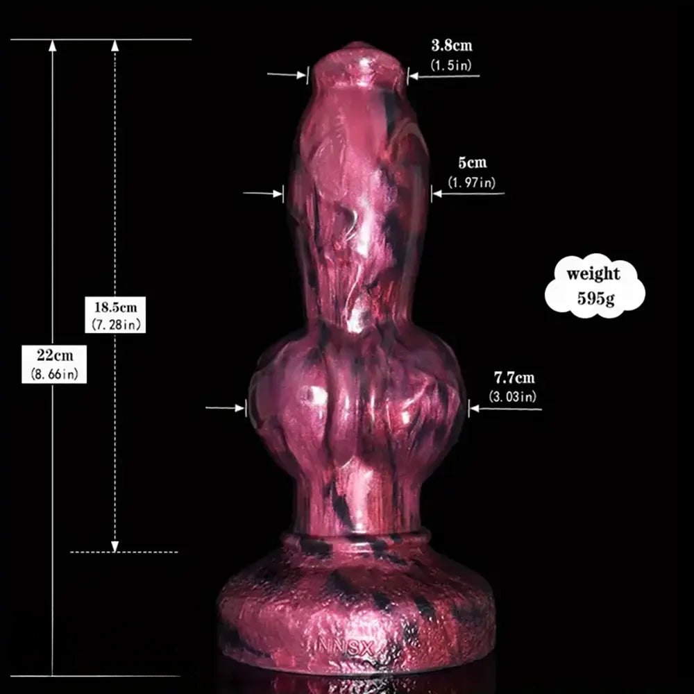 Large Thick Knotted Dildo 8.6in - Thick Silicone Dog Knot Dildo