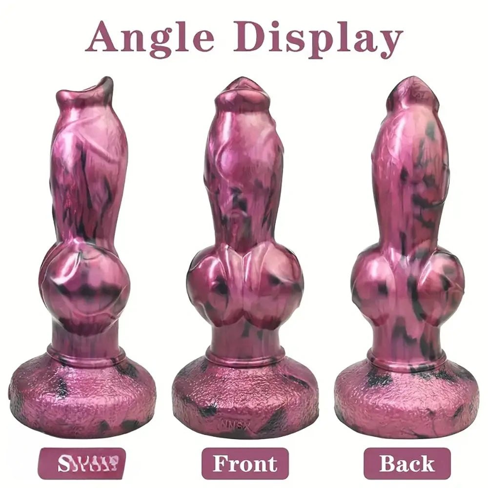 Large Thick Knotted Dildo 8.6in - Thick Silicone Dog Knot Dildo
