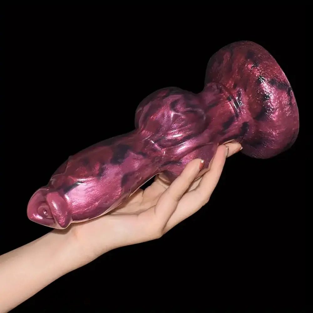 Large Thick Knotted Dildo 8.6in - Thick Silicone Dog Knot Dildo