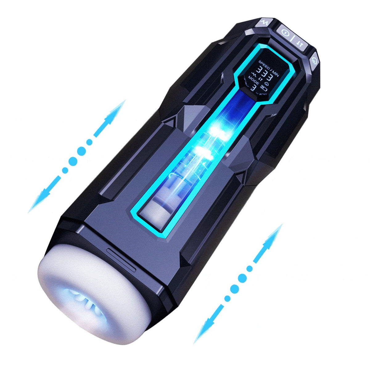 3-in-1 LCD Display Masturbator - Telescopic Sucking Vibrator