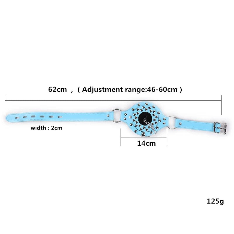 Leather Gag with Chain Mouth Plug - BDSM Ball Gag