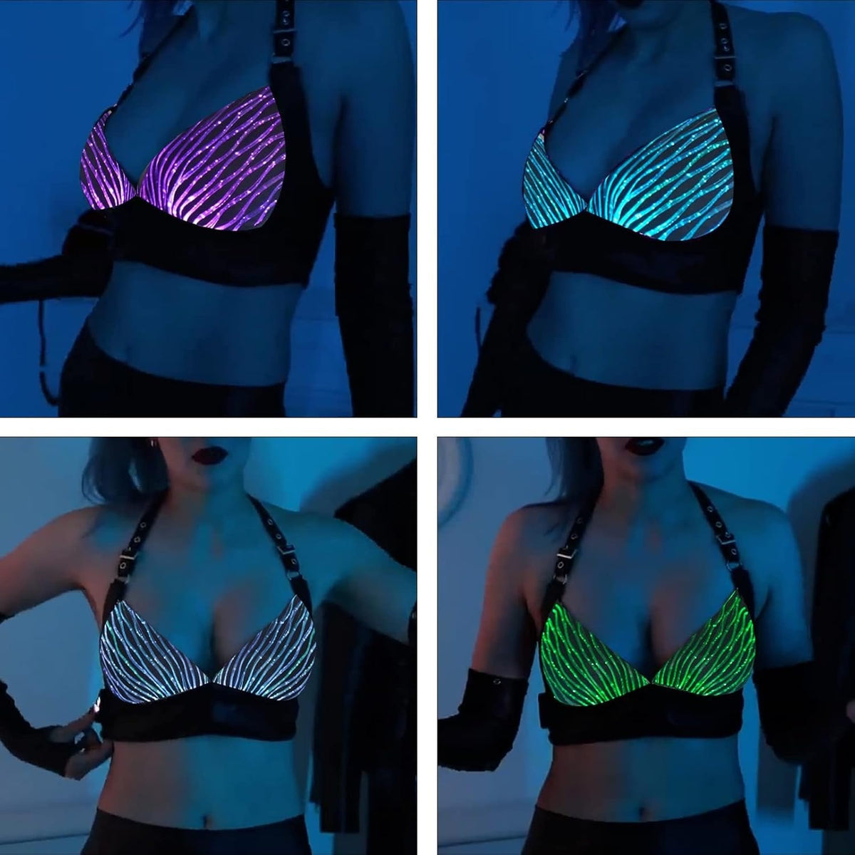 LED Light-Up Glowing Bra Set - Lingerie Set for Women