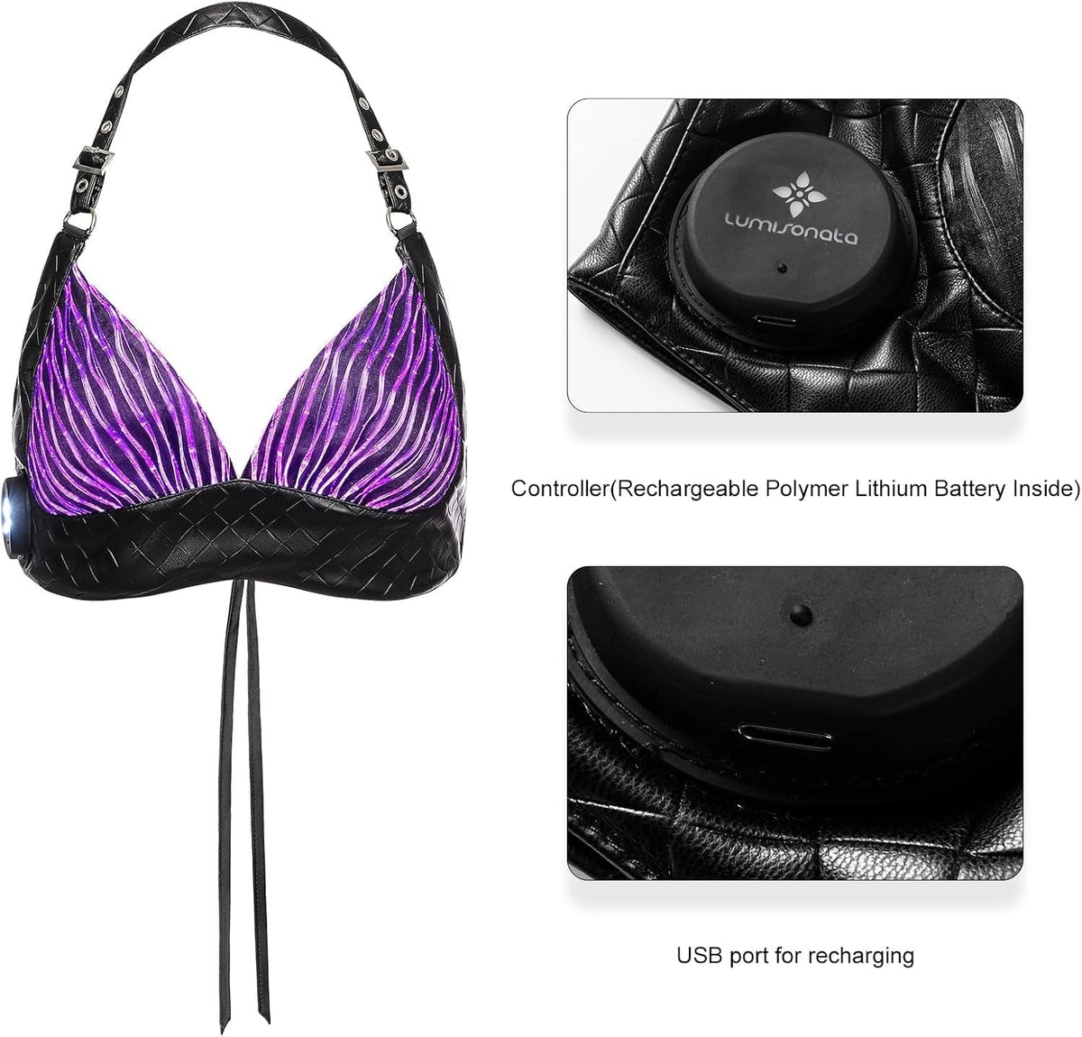 LED Light-Up Glowing Bra Set - Lingerie Set for Women
