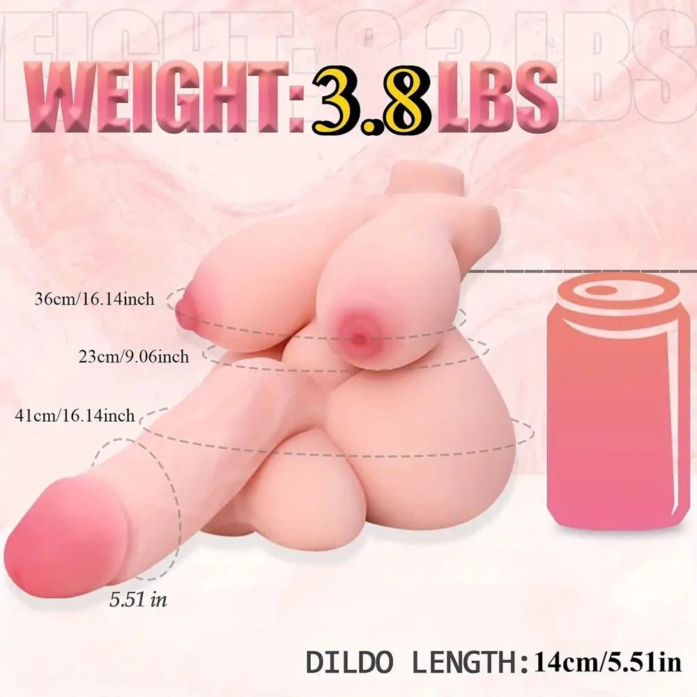 Life-Size Sex Doll Torso - Realistic Body Torso with Dildo