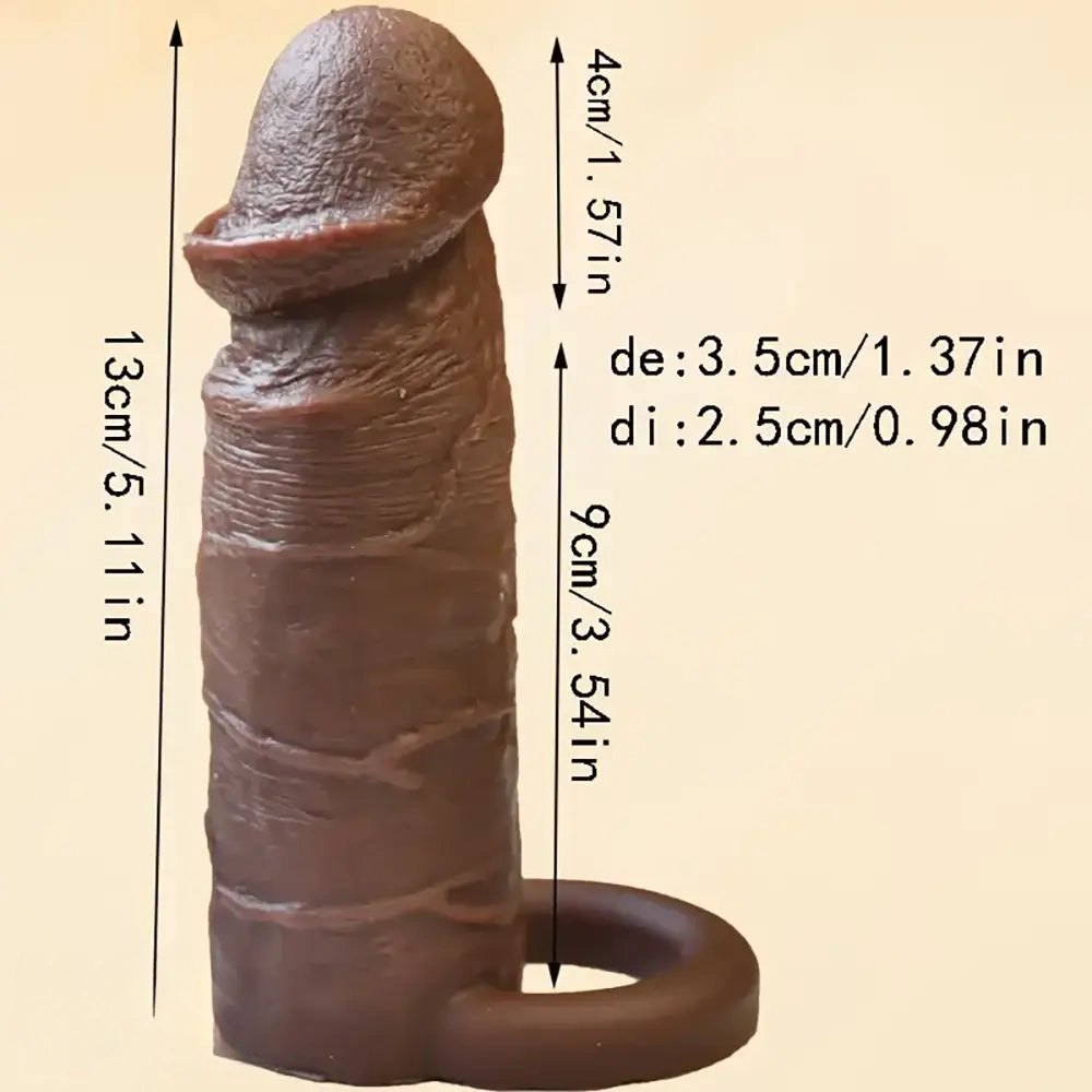 Lifelike Penis Extension Sleeve - Hollow Girth Enhancer