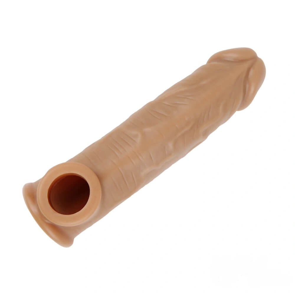 Lifelike Penis Extension Sleeve - Realistic Cock Ring Sleeve