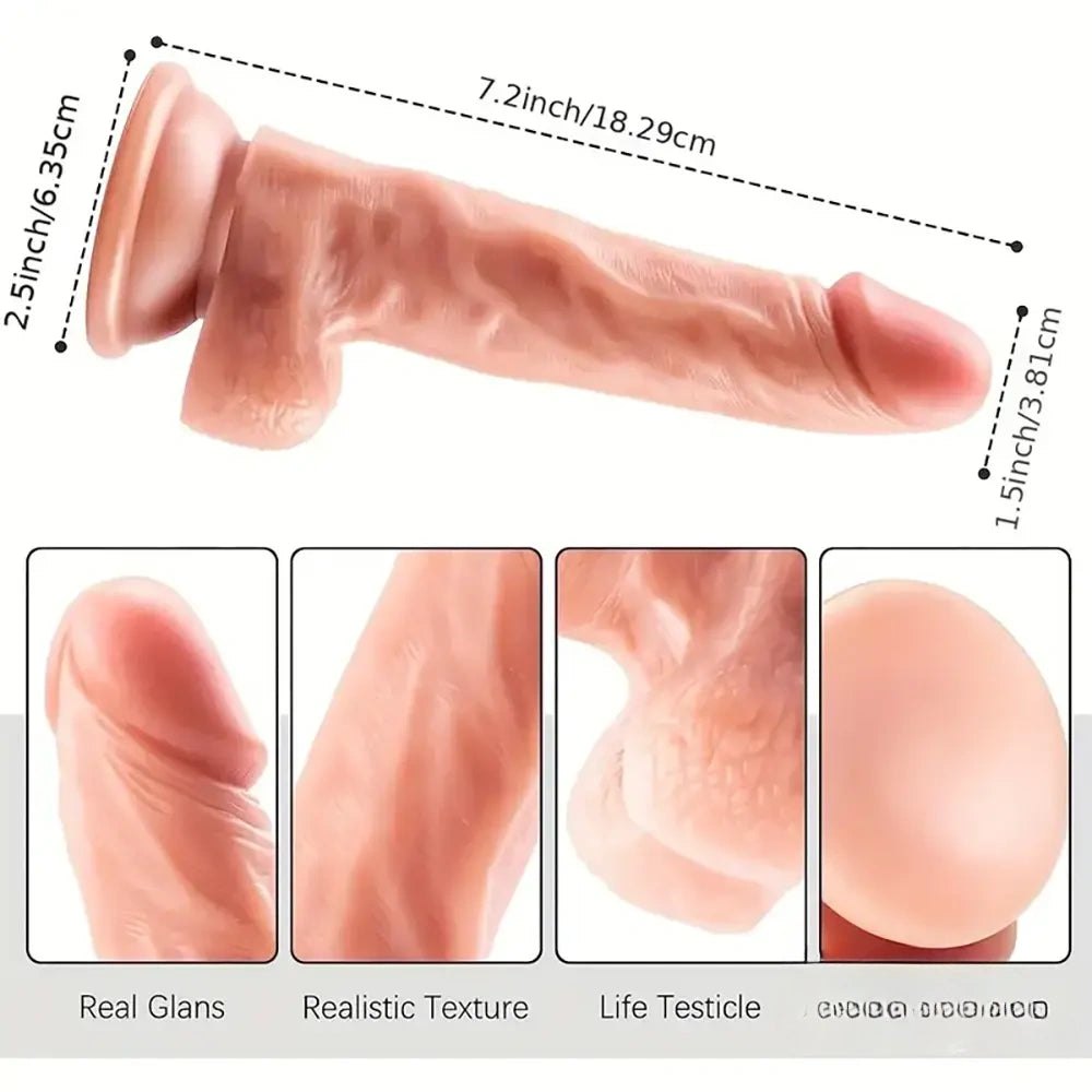 Lifelike Realistic Dildo 7.2 in - PVC Realistic Dildo