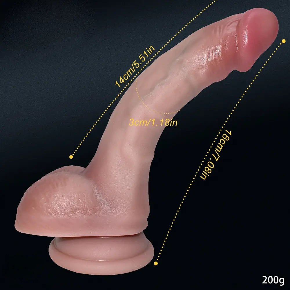 Lifelike Silicone Dildo 7 in - Realistic Liquid Silicone Dildo