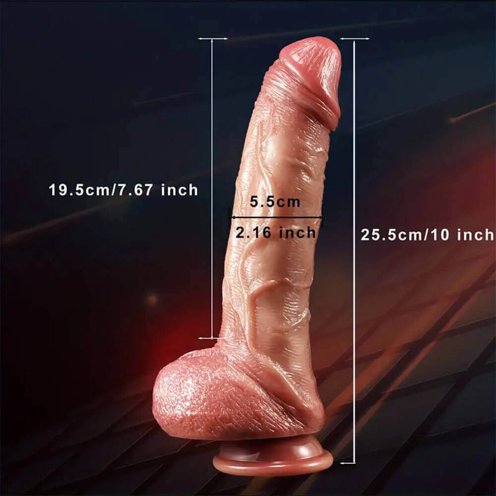 Lifelike Silicone Suction Cup Dildo - Suction Dildo 10 Inch