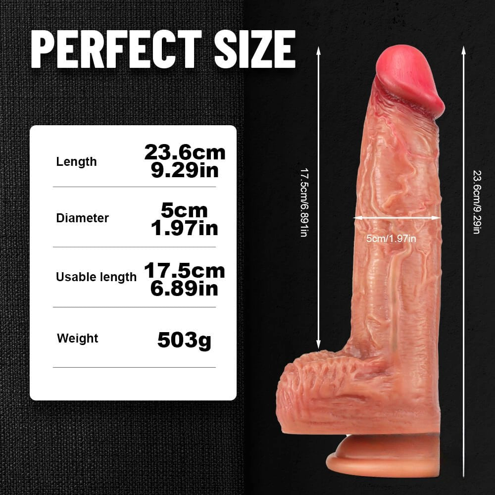 Lifelike Suction Cup Dildo 9 in - Big Realistic Dildo