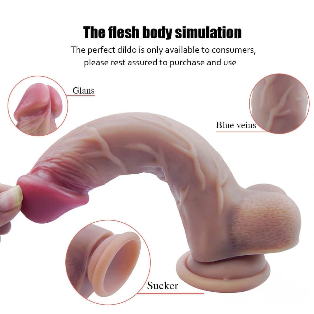 Lifelike Vein Suction Dildo - Realistic Suction Cup Dildo
