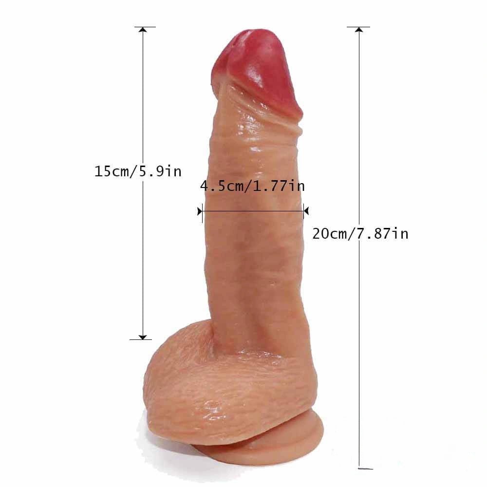 Liquid Silicone Suction Dildo 7.87in - Suction Cup Dildo
