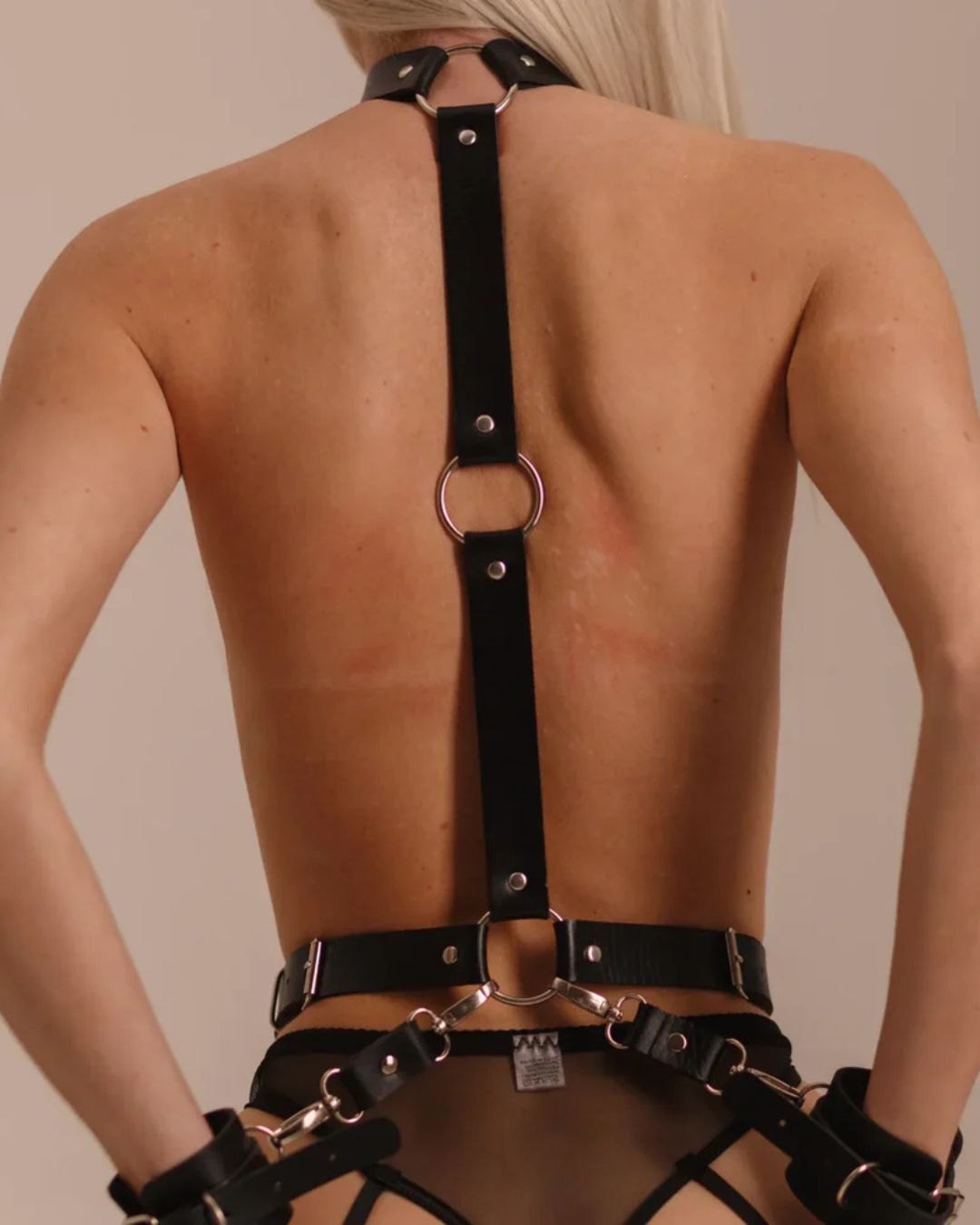 Liza Leather Harness with Cuffs - Womens Leather Body Harness