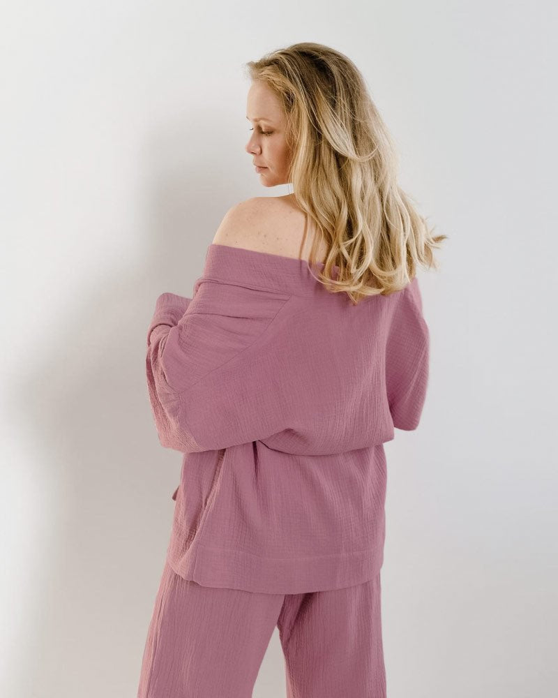 Loose Fit Gauze Pajama Set - Sexy Pajamas for Women