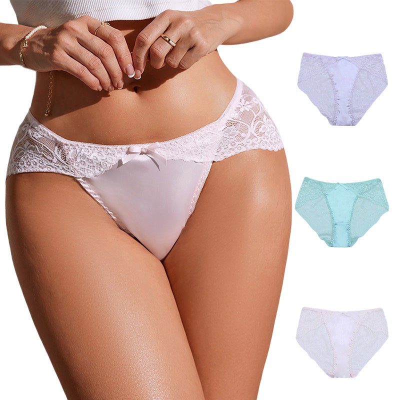 Low Rise Lace Bow Thong - Sexy Panties for Women