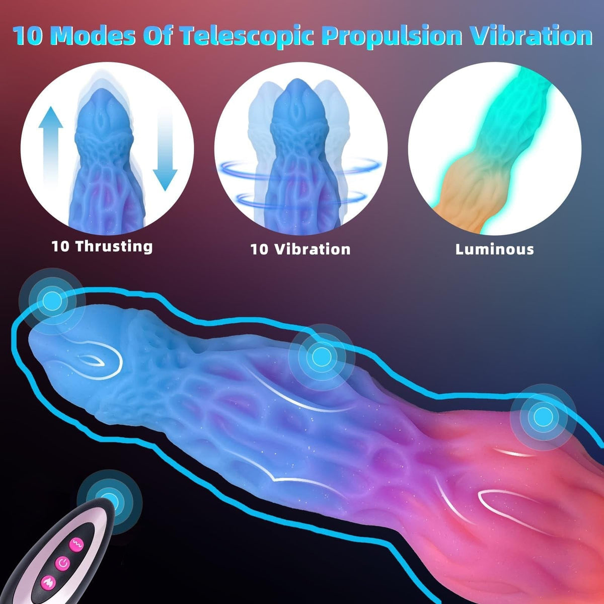 Luminous Dragon Dildo 10.6 in - Silicone Monster Dragon Dildo