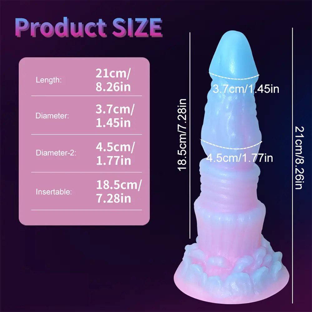 Luminous Fantasy Dildo - Glow Silicone Monster Dildo Toy