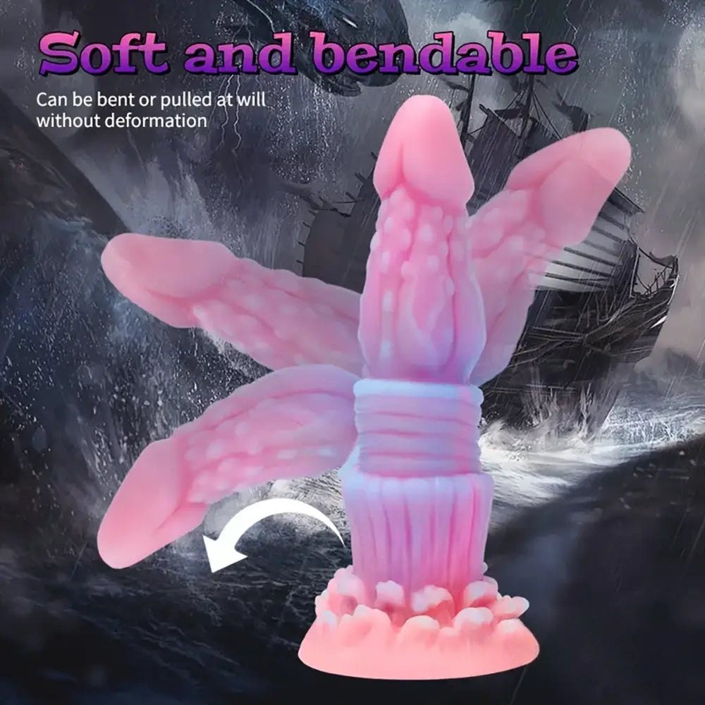 Luminous Ridged Fantasy Dildo - Monster Dildo 8.46 in