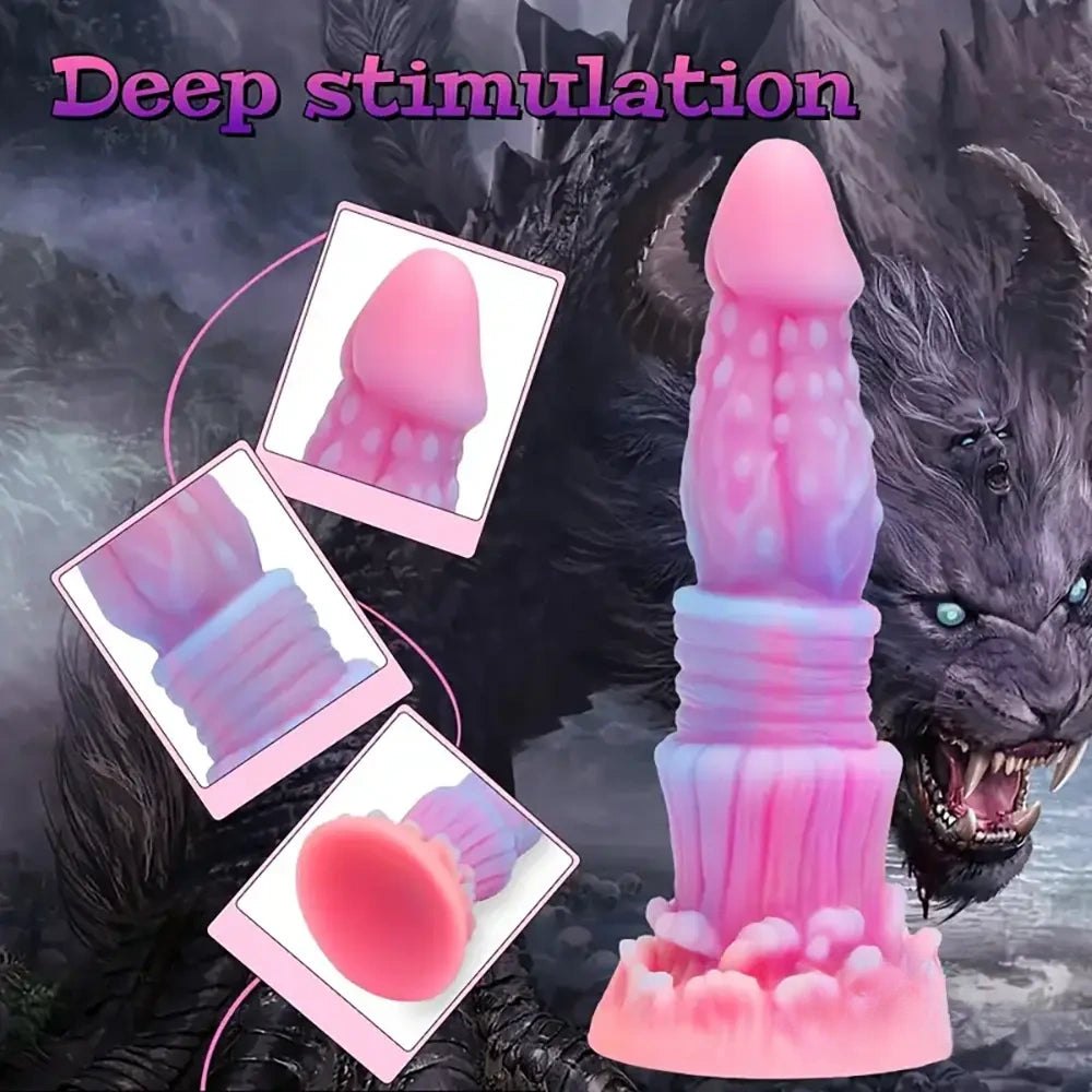 Luminous Ridged Fantasy Dildo - Monster Dildo 8.46 in