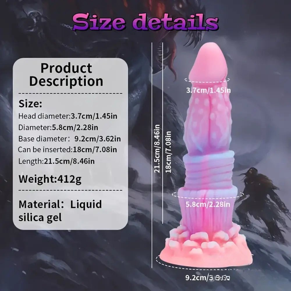 Luminous Ridged Fantasy Dildo - Monster Dildo 8.46 in