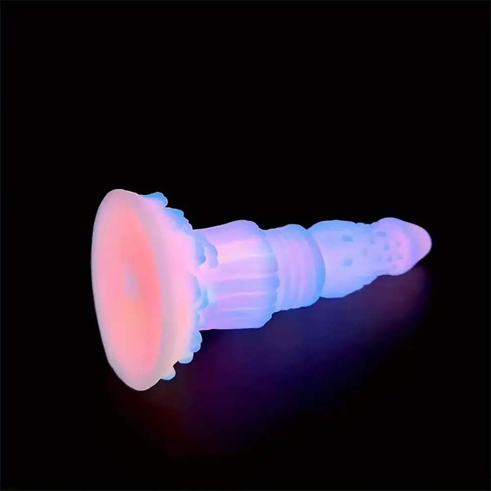 Luminous Ridged Fantasy Dildo - Monster Dildo 8.46 in