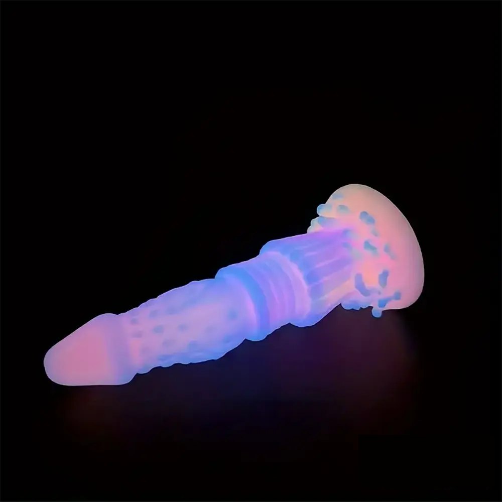 Luminous Ridged Fantasy Dildo - Monster Dildo 8.46 in
