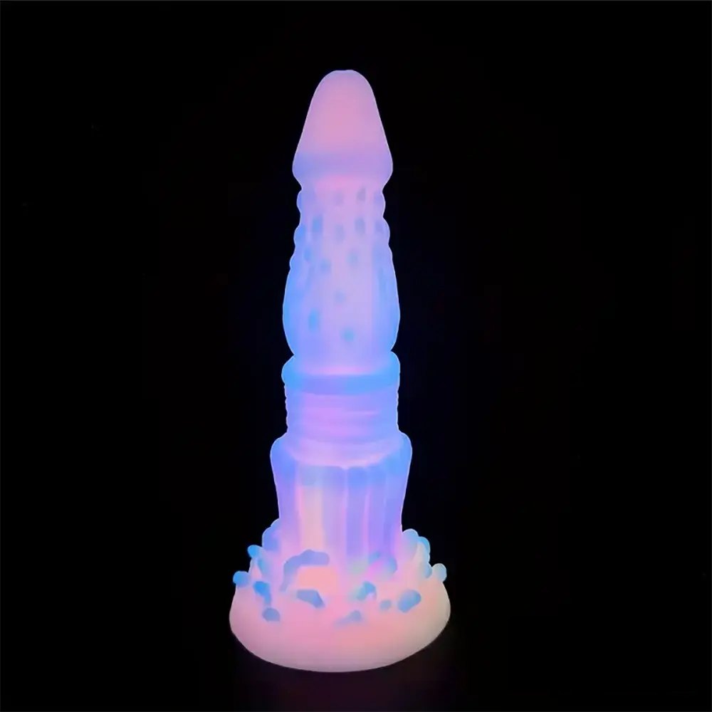 Luminous Ridged Fantasy Dildo - Monster Dildo 8.46 in