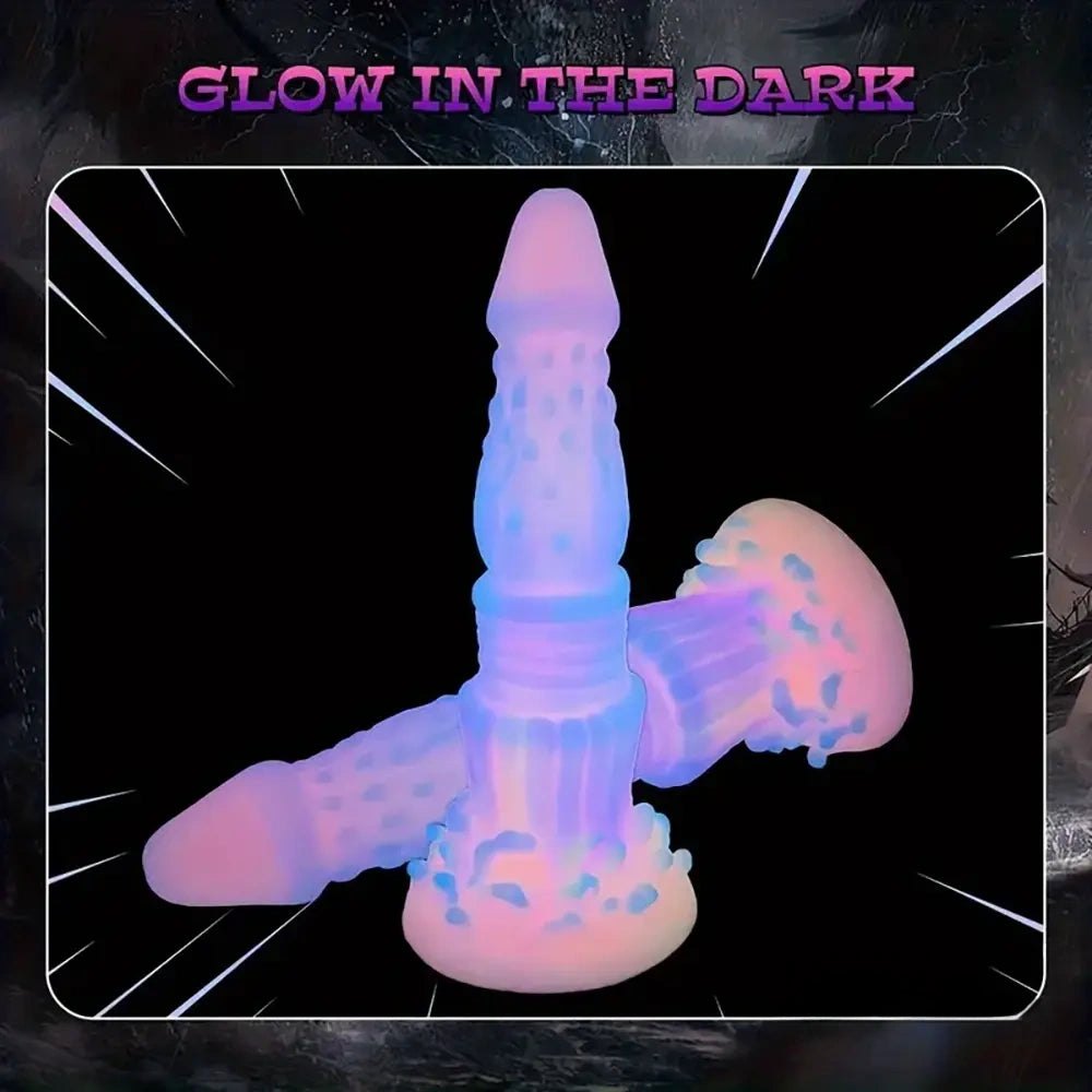 Luminous Ridged Fantasy Dildo - Monster Dildo 8.46 in