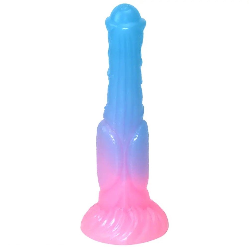 Luminous Silicone Horse Dildo - Knotted Animal Dildo 9.4 In