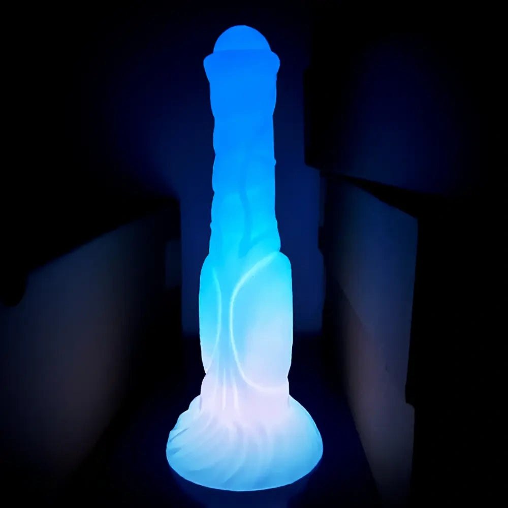 Luminous Silicone Horse Dildo - Knotted Animal Dildo 9.4 In