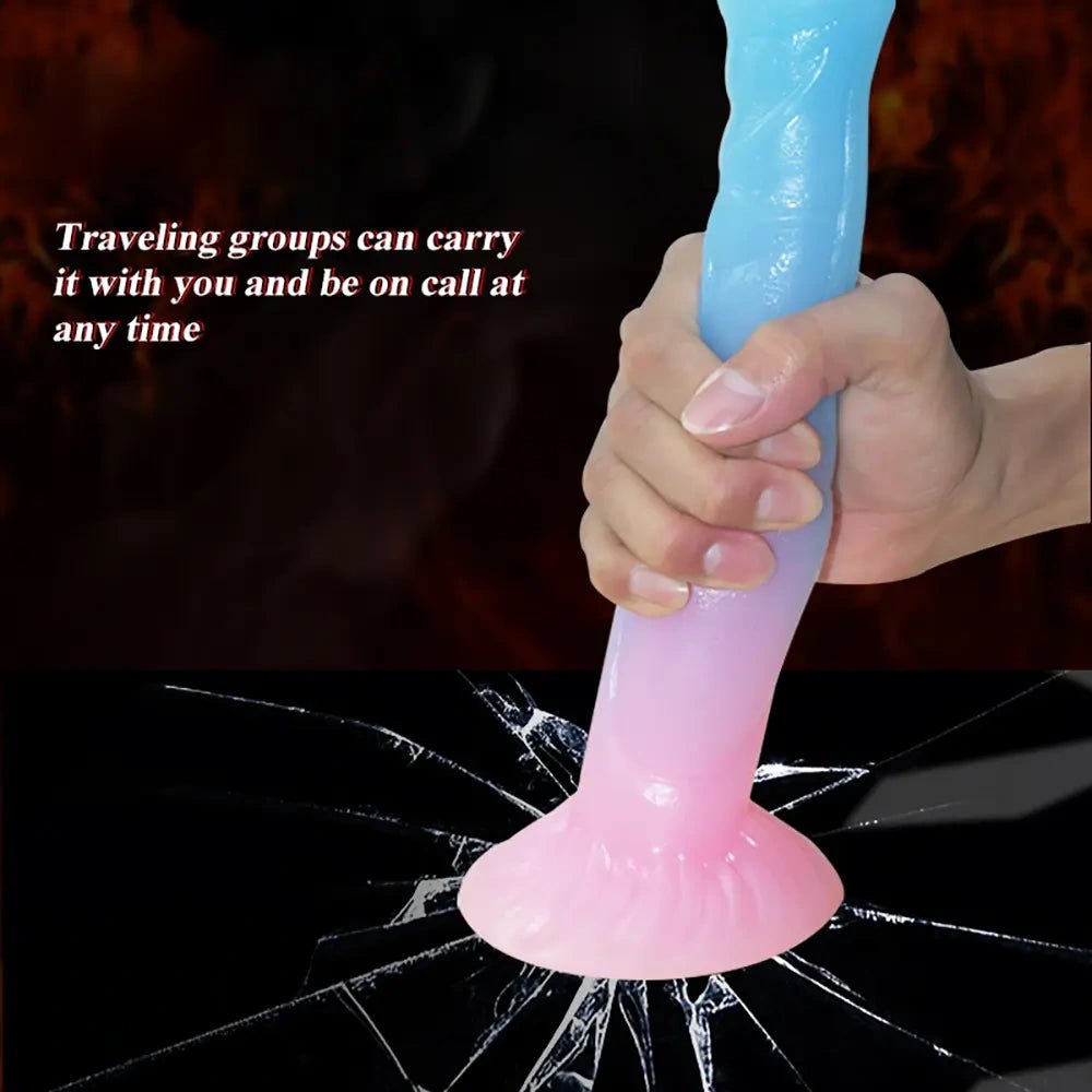 Luminous Silicone Horse Dildo - Knotted Animal Dildo 9.4 In