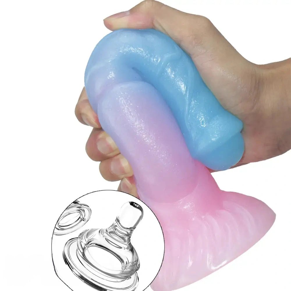 Luminous Silicone Horse Dildo - Knotted Animal Dildo 9.4 In