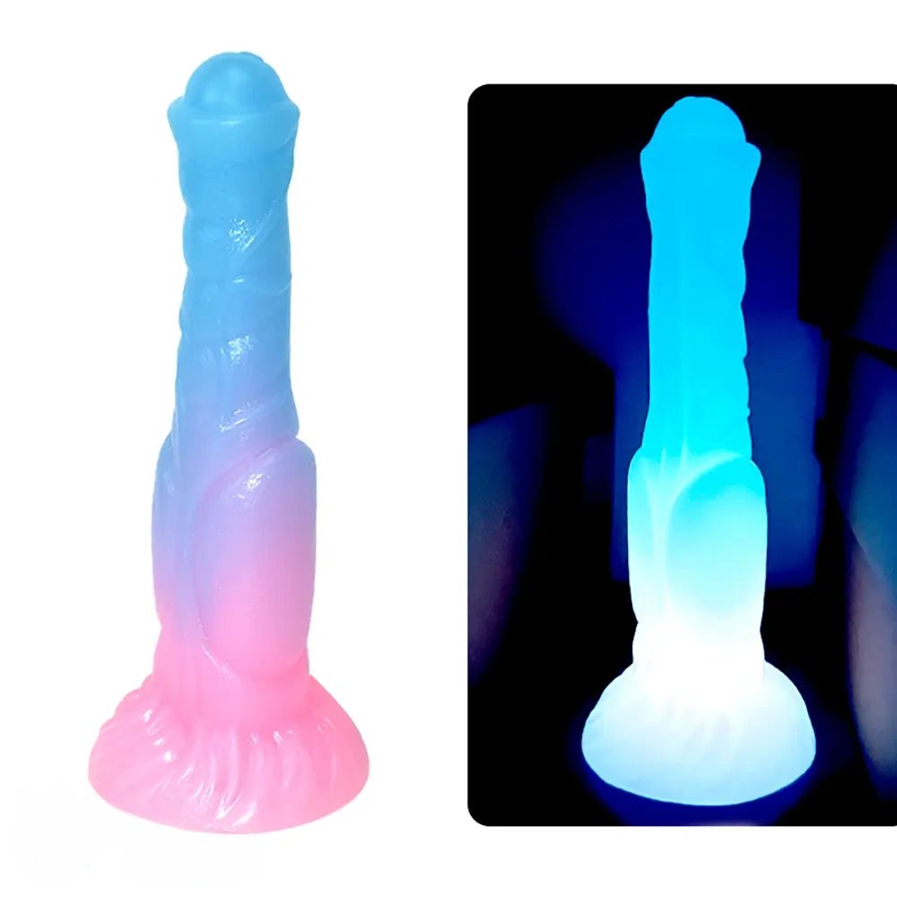 Luminous Silicone Horse Dildo - Knotted Animal Dildo 9.4 In